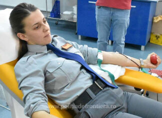 Elevii Şcolii de Pregătire a Agenţilor Poliţiei de Frontieră ’’Avram Iancu’’ Oradea au donat sânge